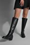 Women's Side Zipper Heeled Boots Levarin Black - 6