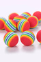 3-Pack Rainbow Color Sponge Cat Play Ball - Interactive Lightweight Soft Cat Toy, Hunting Exercise Ball - 5