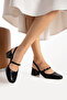 Women's Black Low Heeled Matte Shoes - Stylish Choice for Casual and Event Combinations - 4