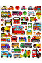 Sticker Embossed Gilded Sticker Decal Label (Yh030)-19X23 Cm- Cute Cars - 2