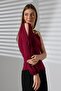 Plum Single Sleeve Chain Detail Crepe Fabric Blouse - 6