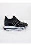 Woman's crystal stone detailed high sole walking shoes - 4