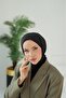 Black Glitter Stone Snap Fastener Ready Practical Hijab Casual Hijab Women's Shawl Scarf - 7