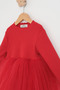 Girl's Ballerina Dress with Red Tutu Skirt, Christmas, Party - 4