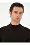 Dark Green Slim Fit Cashmere Silk Blended Quarter Turtleneck Knitwear Sweater 50296503-Vr079 - 2