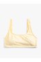 Floral Textured Bikini Top with Square Neck Straps