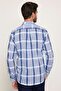 Men's Classic Fit Regular Fit Long Sleeve 100% Cotton Linen Texture Plaid Buttoned Lapel Shirt - 5