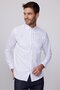 Classic Fit Long Sleeve Necktie Dobby Men's White Shirt - 3