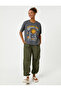 Slogan Printed T-Shirt Crew Neck Short Sleeve - 2