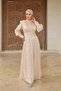 Beige Hijab Liya Sparkle Evening Dress