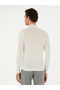 Ecru Slim Fit Cashmere Silk Blended Quarter Turtleneck Knitwear Sweater 50296503-Vr019 - 5