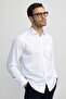 Classic Fit Long Sleeve Necktie Dobby Men's White Shirt - 2