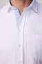 Men's Regular Fit Classic Cut Sports Lapel Dobby Oxford Garnished White Shirt - 4