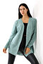 Women's Almond Green Kangaroo Pocket Knit Cardigan