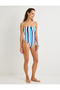 Strapless Swimsuit with Window Detail and Geometric Accessories - 3