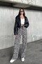 Leopard Pattern, Suede Fabric, High Waist, with Elastic Waist Strap, Lace Detail, Genis Break Pant - 3