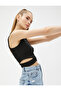 Crop Ribbed Athlete Crew Neck Waist Detailed