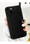 iPhone 13-14 Compatible Case Matte Black Heart Pattern Shockproof Soft Camera Protection Cover - 3