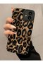 iPhone 12 Compatible Case Matte Yellow Leopard Pattern Shockproof Soft Camera Protection Cover - 3