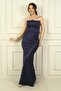 Women's Front Gathered Lined Fish Satin Dress - 2