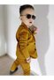 Burçak Boutique Boys' Mustard Color Trousers / Jackets / T-Shirts 3-Piece Combination - 9