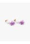 Floral Shiny Earrings Beaded Large Size Dangle - 3