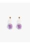 Floral Shiny Earrings Beaded Large Size Dangle