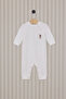Baby Boy Crew Neck Pigment Printed Winter Regular Fit White Jumpsuit Usb2025-C-V1