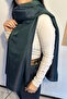 Petrol Green Color Taffeta Shawl - 2