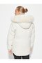 Puffer Jacket with Hooded Plush Detail and Elastic Waist - 4