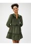 Velvet Dress Shirt Collar Buttoned Frilly Flounces - 2