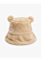 Plush Bucket Hat with Pompom Detail