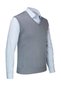 Men's V-Neck Knitwear Gray Sweater Colorful Winter Steel Knit Classic Fit - 4241H - 2
