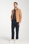 Snap Fastener Men's Polo Neck Short Stamp Coat Slim Fit - 7