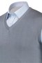 Men's V-Neck Knitwear Gray Sweater Colorful Winter Steel Knit Classic Fit - 4241H - 4