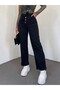 Belt Detailed Tasseled Jeans - Black