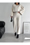 Women's Ecru Crop Knitwear Double Set