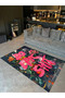 Ebru Collection Floral and Text Detailed Woven Base Modern Decorative Carpet Ebru42 - 5