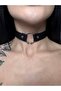 Gothic Gothic Punk Piercing Detailed Faux Leather Choker Neck Collar - 2