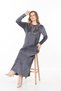 Velvet Hijab Dress with Collar Embroidery and Detailed Embellishments