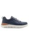 Genuine Leather Men's Sports Walking Shoes 2401 Navy Blue - 2