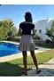 Stone Pleated Mini Skirt - 6