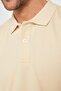Men's Regular Fit Classic Cut 100% Cotton Plain Pique Sand Color Polo Neck T-Shirt - 4