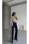 Black Palazzo Jeans - Luvi with Side Stripe Detail - 3