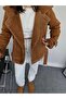 Furry Belted Long Suede Coat - 4