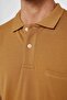 Men's Classic Fit Comfortable Cut 100% Cotton Plain Pique Brown Polo Collar T-Shirt - 4