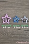 Set of 4 Coated Matte Purple & Fuchsia Star Snap Clips - Girl's Star Snap Side Hair Clips - 4