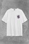White Oversize T-Shirt - Eagle and Snake Printed - 2