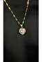 Steel |   Pando Heart Necklace (Gold-Pink 45cm) - 3