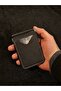 Money Clip Wallet Anthracite Genuine Leather Handmade Card Holder Wallet Slim Design - 2